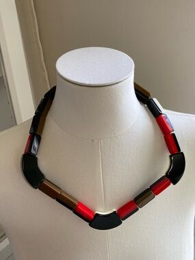 Marni x H&M 2012 Reversible Resin Necklace - Red, White, Brown & Black